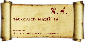 Matkovich Angéla névjegykártya